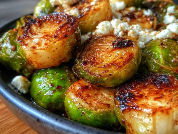 Honey-Balsamic Roasted Brussels Sprouts with Goat Cheese Recipe